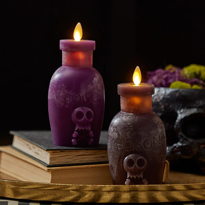 Dark Chocolate Chalky Flameless Candle Poison Bottle