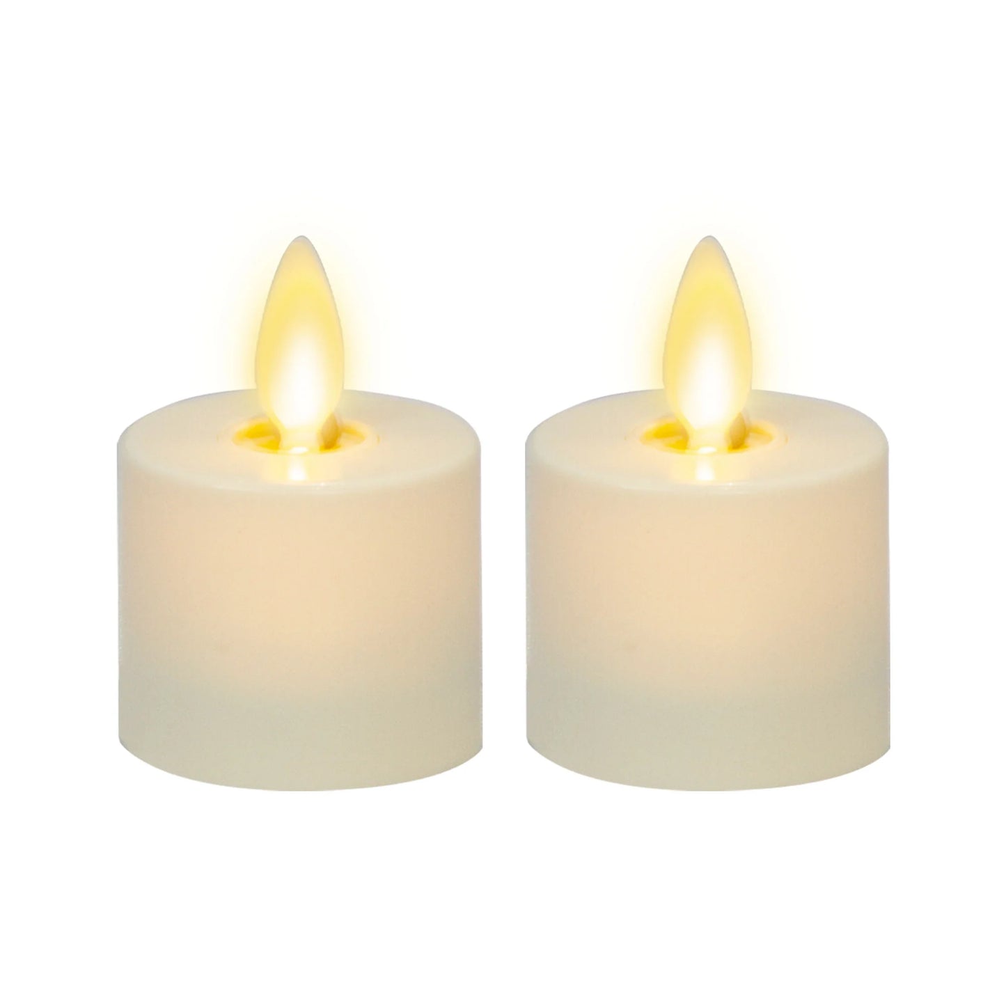 Pearl Ivory Flameless Candle Tealights - Flat Top - Set of 2