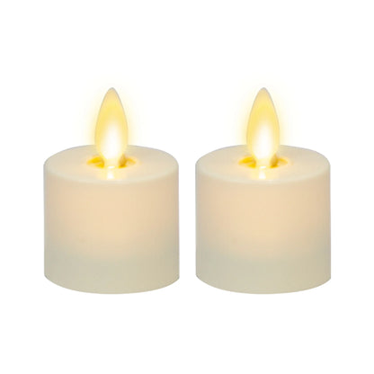 Pearl Ivory Flameless Candle Tealights - Flat Top - Set of 2