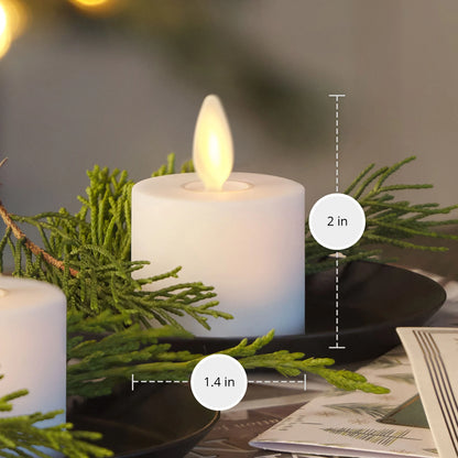 White Flameless Candle Tealights - Flat Top - Set of 2