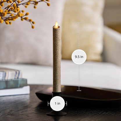 Champagne Glow Glitter Flameless Candle Taper