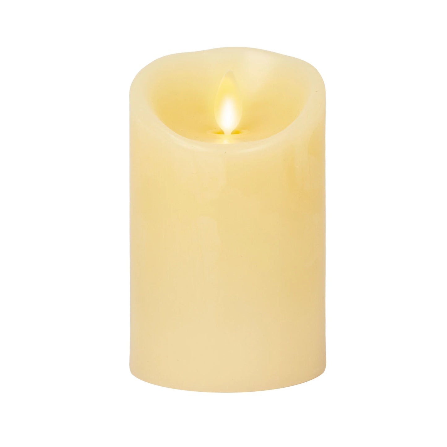 Ivory Flameless Candle Pillar - Scallop Top - 3" Width