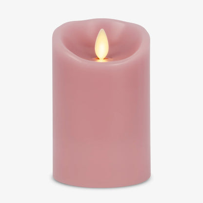 Blooming Mauve Scallop Flameless Candle Pillar