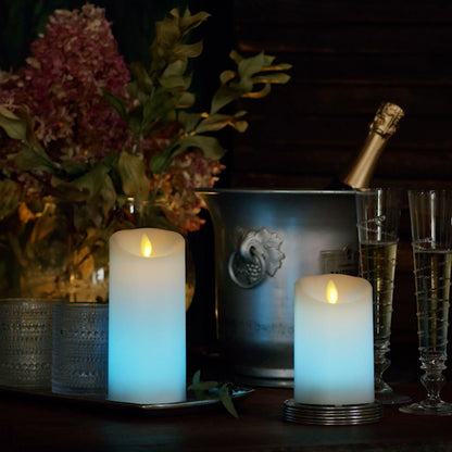 Flameless Color Changing Candle Pillar with Remote - Scallop Top - 3" Width