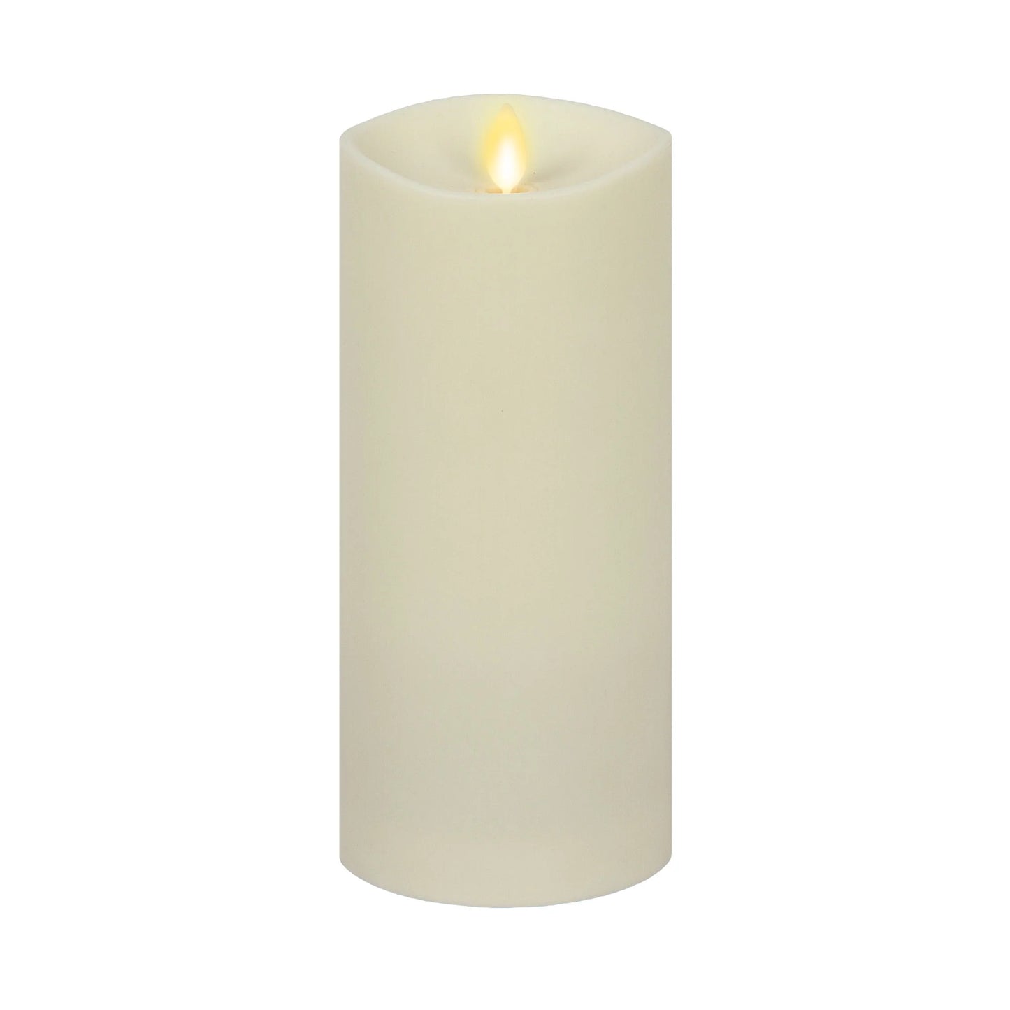 Outdoor Flameless Ivory Pearl Candle Pillar - Melted Top - 3.75" Width