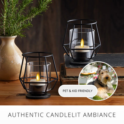 Pearl Ivory Flameless Candle Tealights - Flat Top - Set of 2