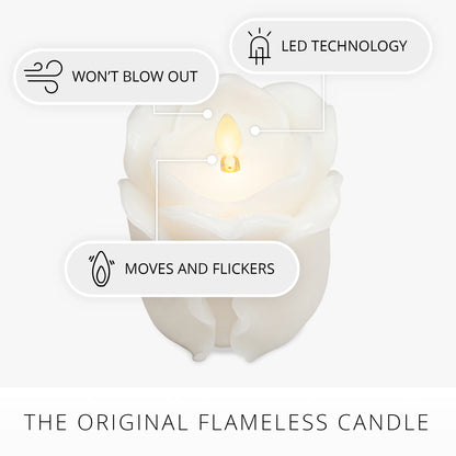 Snow White Flameless Candle Rose Bud