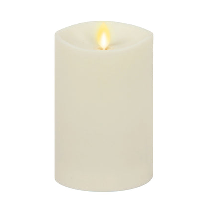 Pearl Ivory Outdoor Flameless Candle Pillar - Melted Top - 3.25" Width
