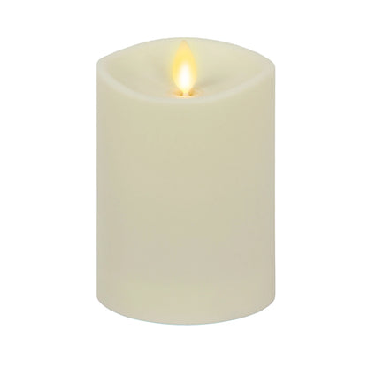 Pearl Ivory Outdoor Flameless Candle Pillar - Melted Top - 3.25" Width