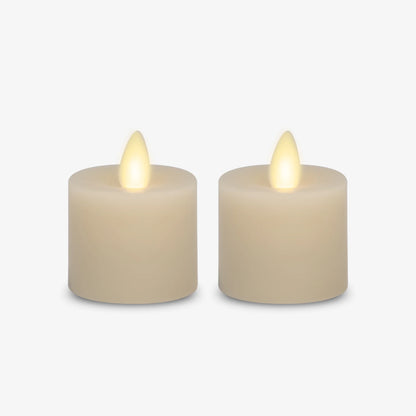 Ivory Flameless Candle Tealights - Recessed Top - Set of 2