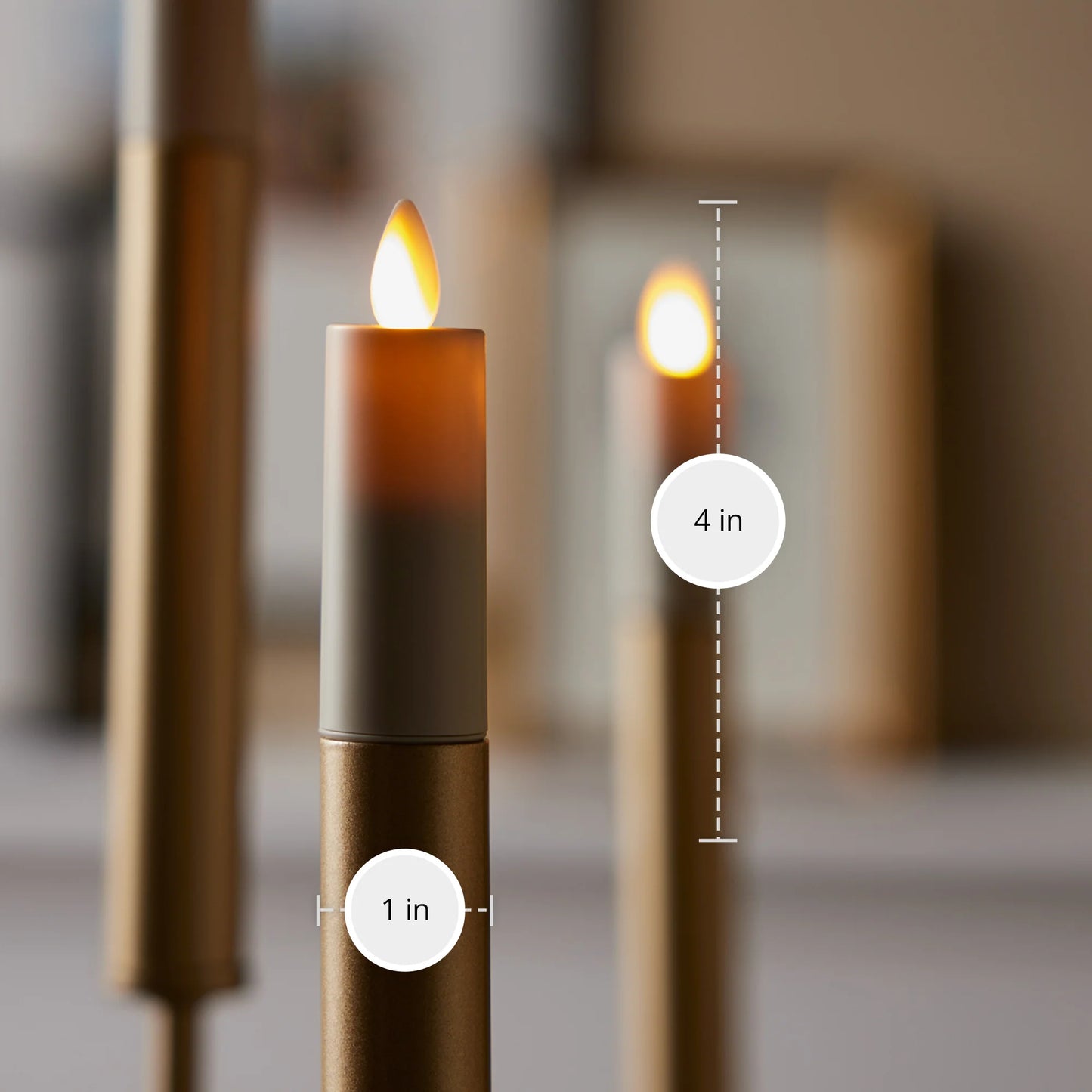 Set of 2 Pearl Ivory Flameless Candle E12 Taper Bulbs