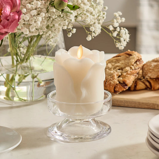 Snow White Flameless Candle Rose Bud