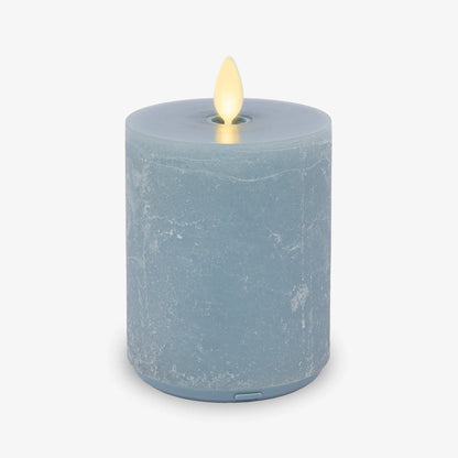 Rechargeable Seaglass Silver Blue Pillar