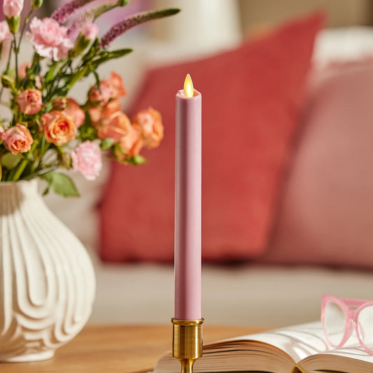 Blooming Mauve Flameless Candle Taper