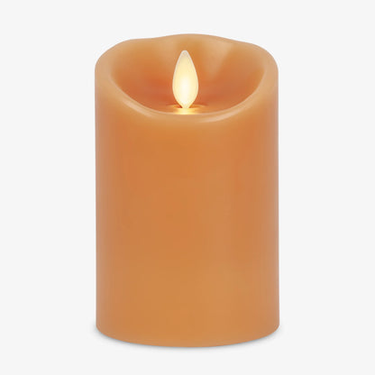 Sunlit Honey Scallop Flameless Candle Pillar