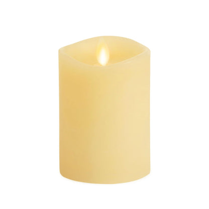 Ivory Flameless Candle Pillar - Melted Top - 3" Width