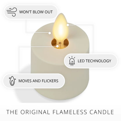 Set of 2 Pearl Ivory Flameless Candle Tealights - Extended Battery Life