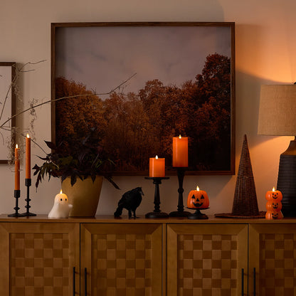 Russet Orange Flameless Candle Pillar