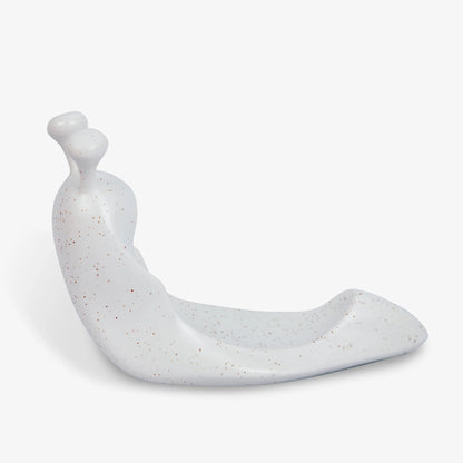 White Speckled Ceramic Snail Candle Holder for Spring Flameless Candle Spheres