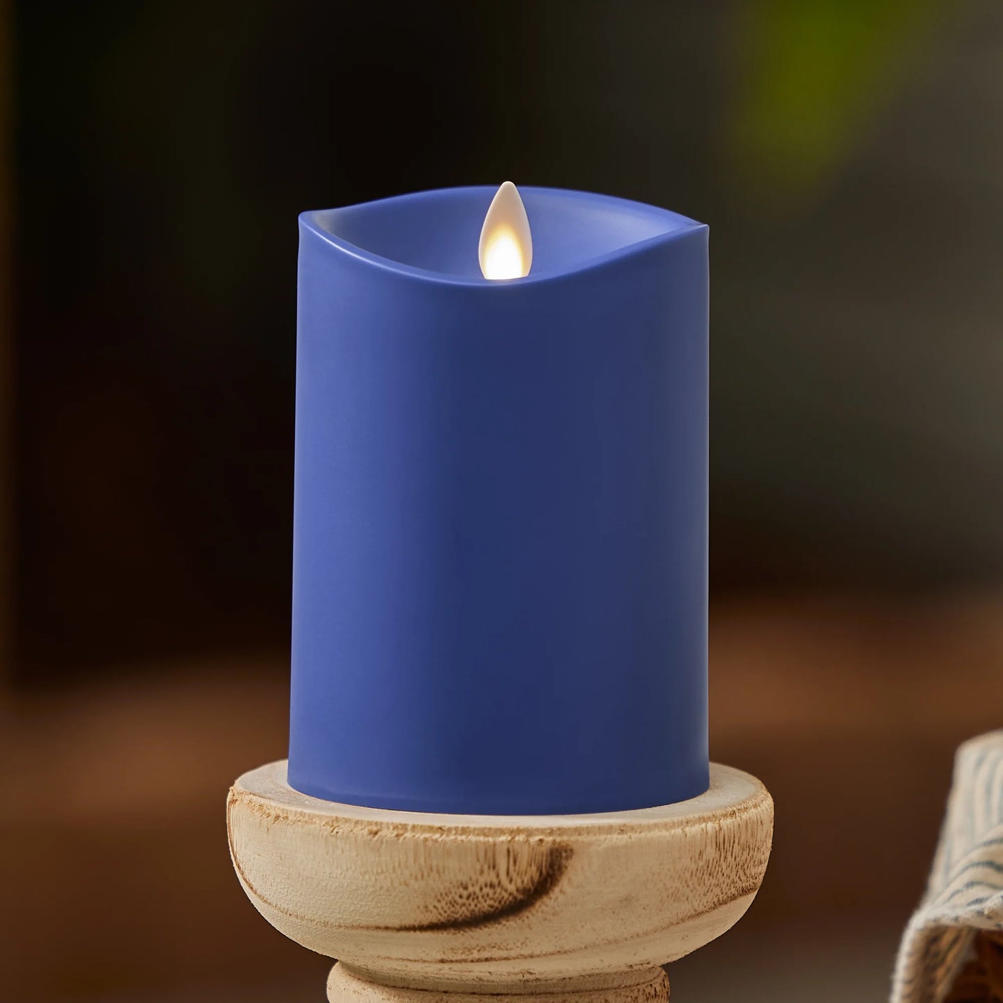 Vivid Ultramarine Outdoor Flameless Candle Pillar