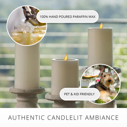 Pearl Ivory Flameless Candle Pillar - Recessed Top