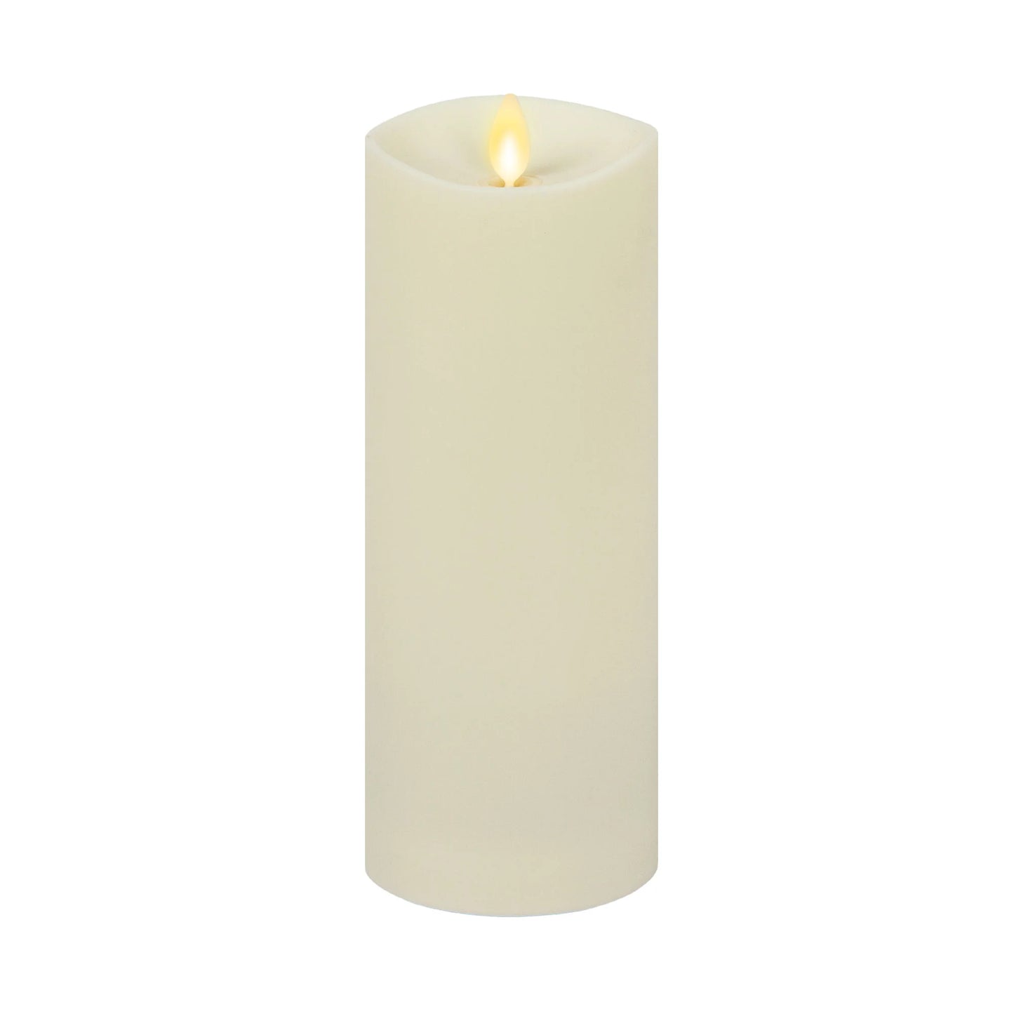Pearl Ivory Outdoor Flameless Candle Pillar - Melted Top - 3.25" Width