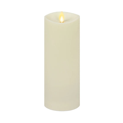 Pearl Ivory Outdoor Flameless Candle Pillar - Melted Top - 3.25" Width