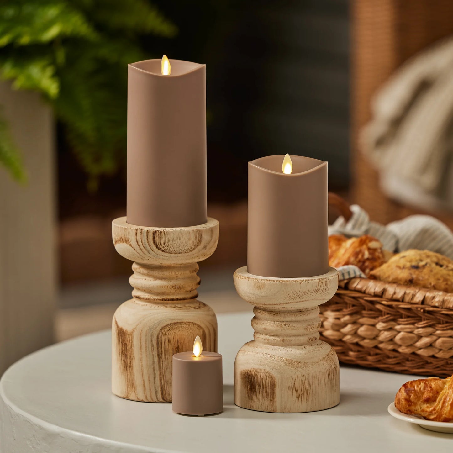 Timeless Taupe Outdoor Flameless Candle Votive