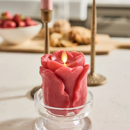 True Red Flameless Candle Rose Bud