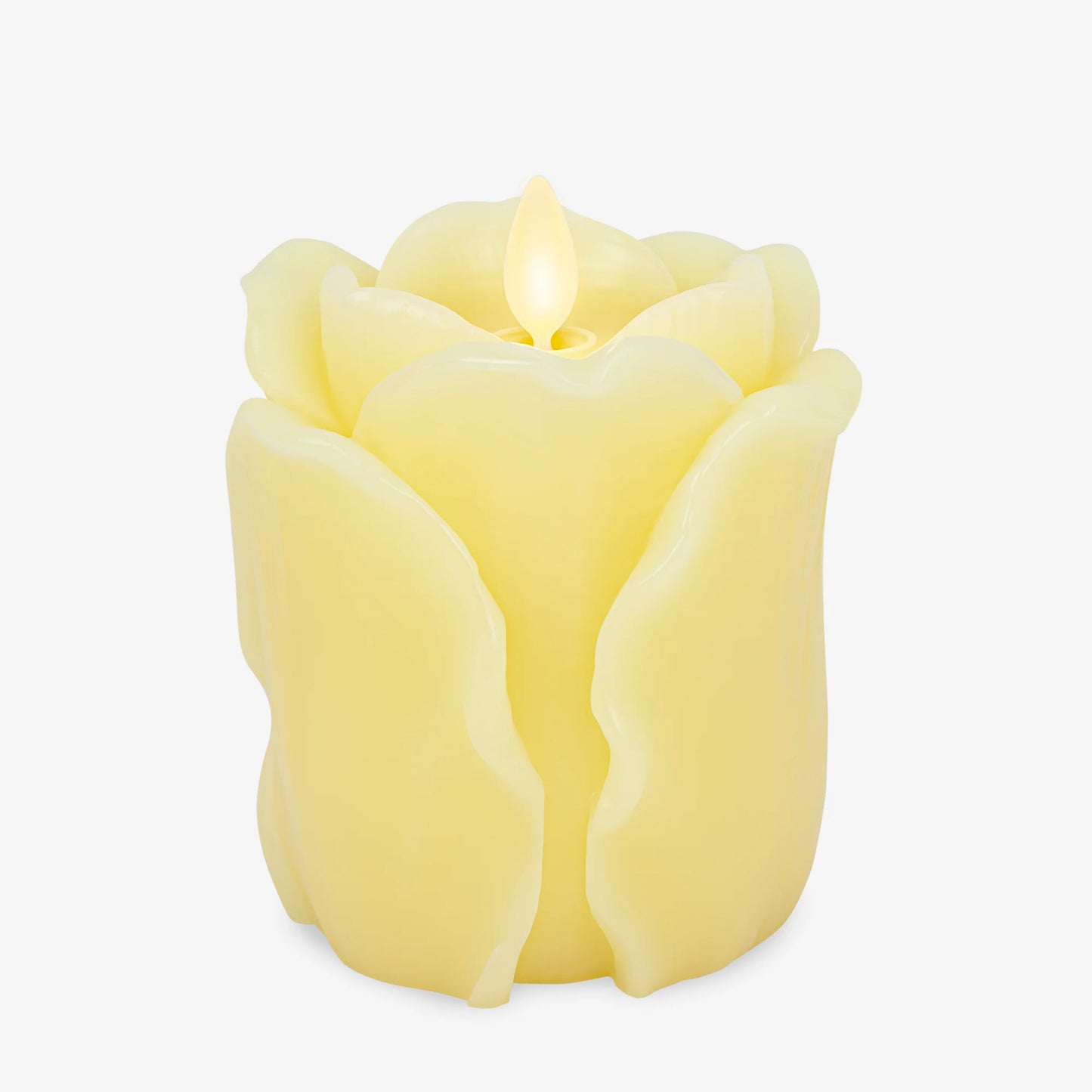 Lemon Chiffon Flameless Candle Rose Bud