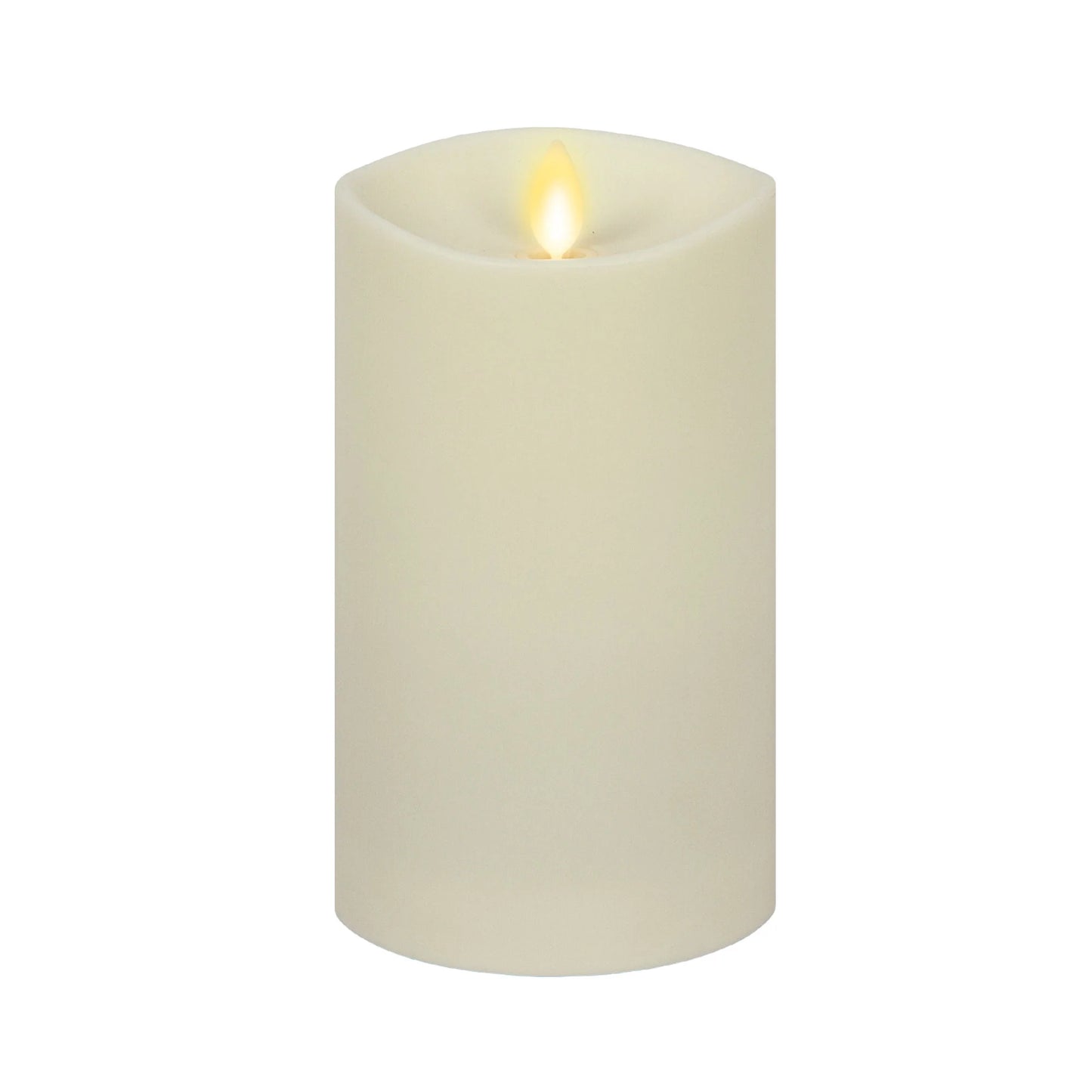 Outdoor Flameless Ivory Pearl Candle Pillar - Melted Top - 3.75" Width