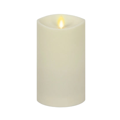 Outdoor Flameless Ivory Pearl Candle Pillar - Melted Top - 3.75" Width