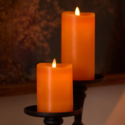 Russet Orange Flameless Candle Pillar