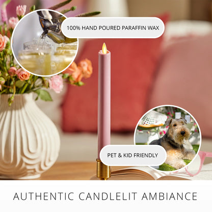 Blooming Mauve Flameless Candle Taper