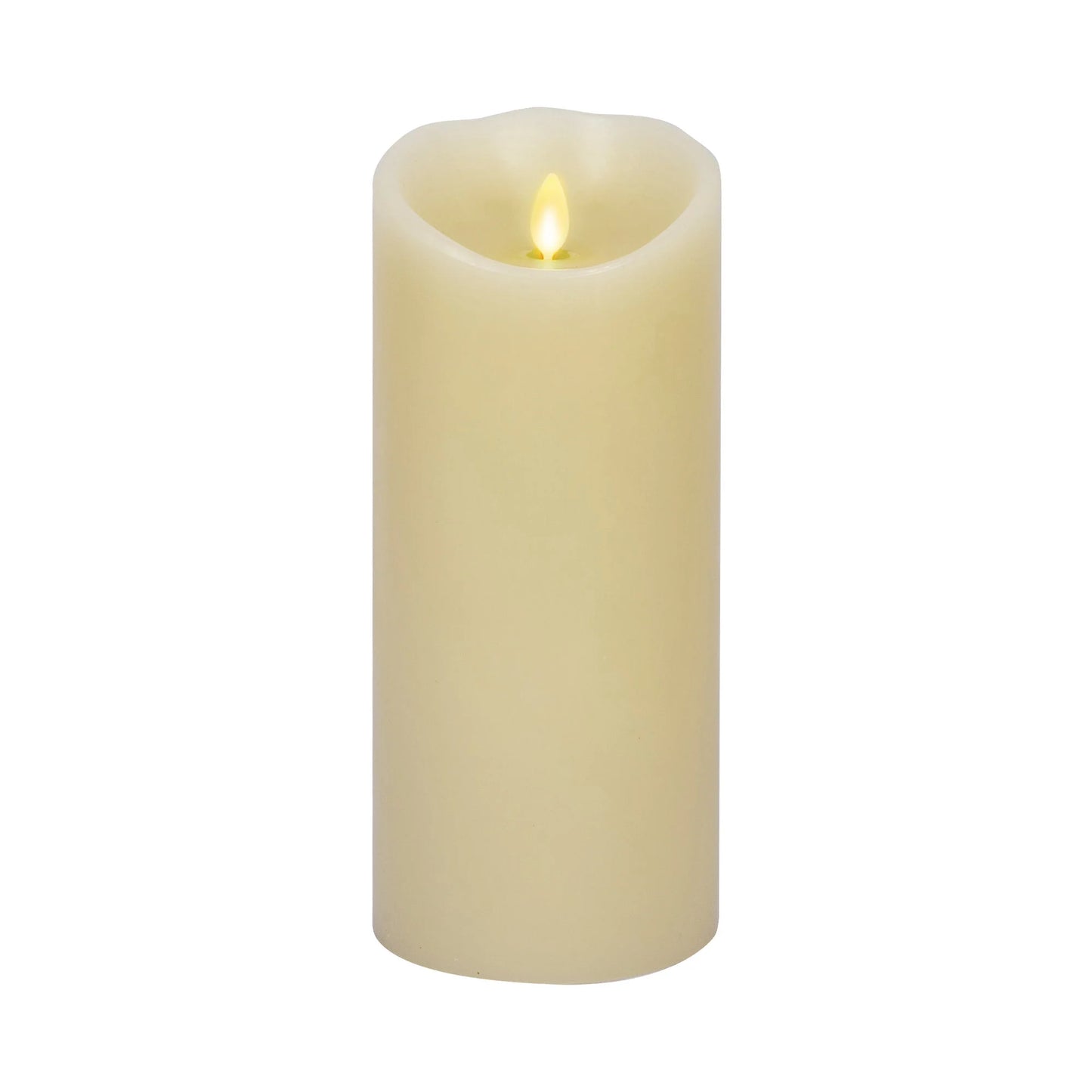 Ivory Flameless Candle Pillar -Scallop Top - 4" Width