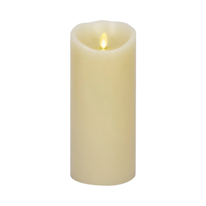 Ivory Flameless Candle Pillar -Scallop Top - 4" Width