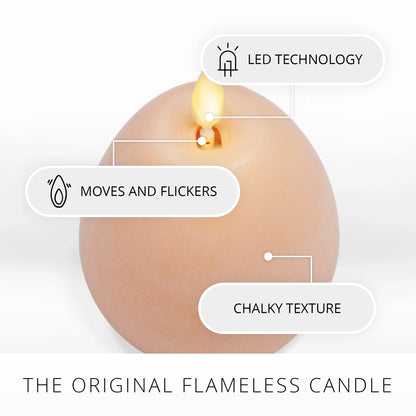 Chalky Mellow Peach Flameless Candle Easter Egg