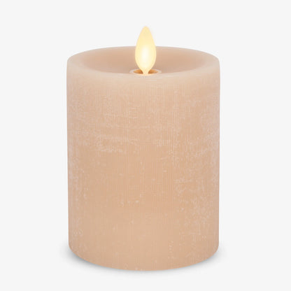Irish Cream Chalky Linen Flameless Candle Pillar