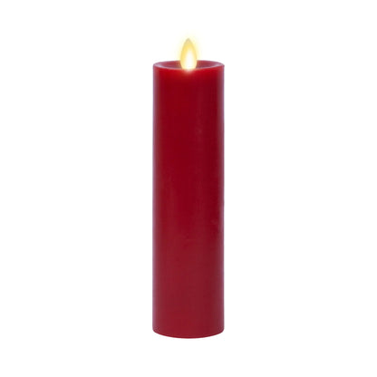 Burgundy Flameless Candle Slim Pillar