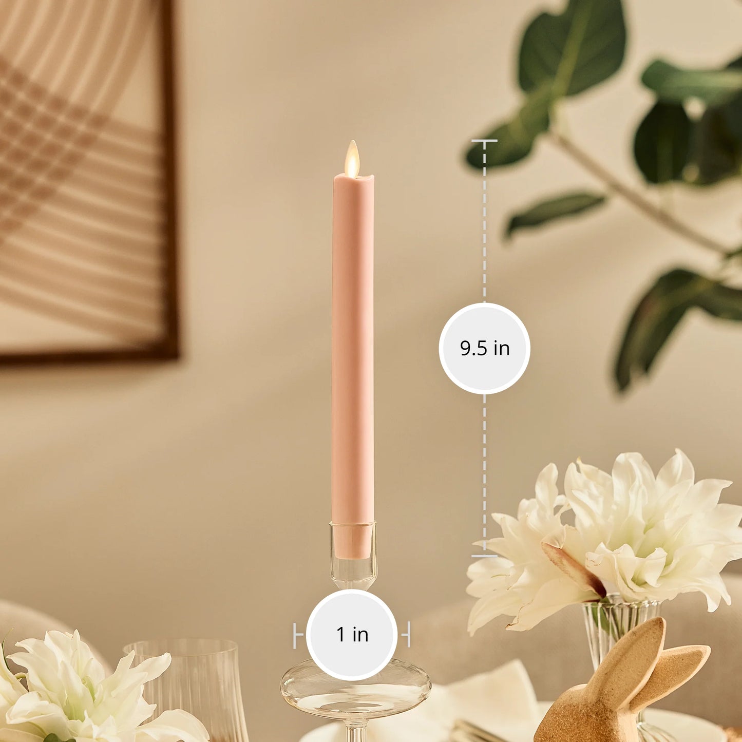 Dusky Rose Flameless Candle Taper