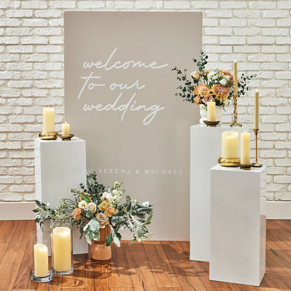 Ivory Flameless Candle Pillar -Scallop Top - 4" Width