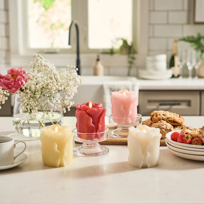 Lemon Chiffon Flameless Candle Rose Bud