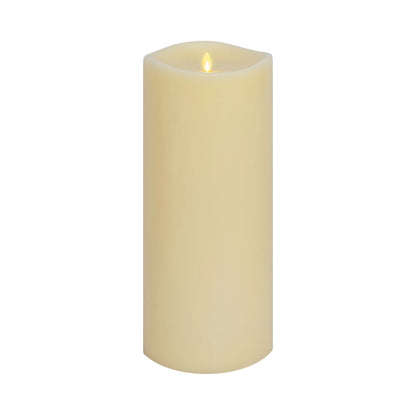 Ivory Flameless Candle Grand Pillar - Melted Top - 6.25" Width