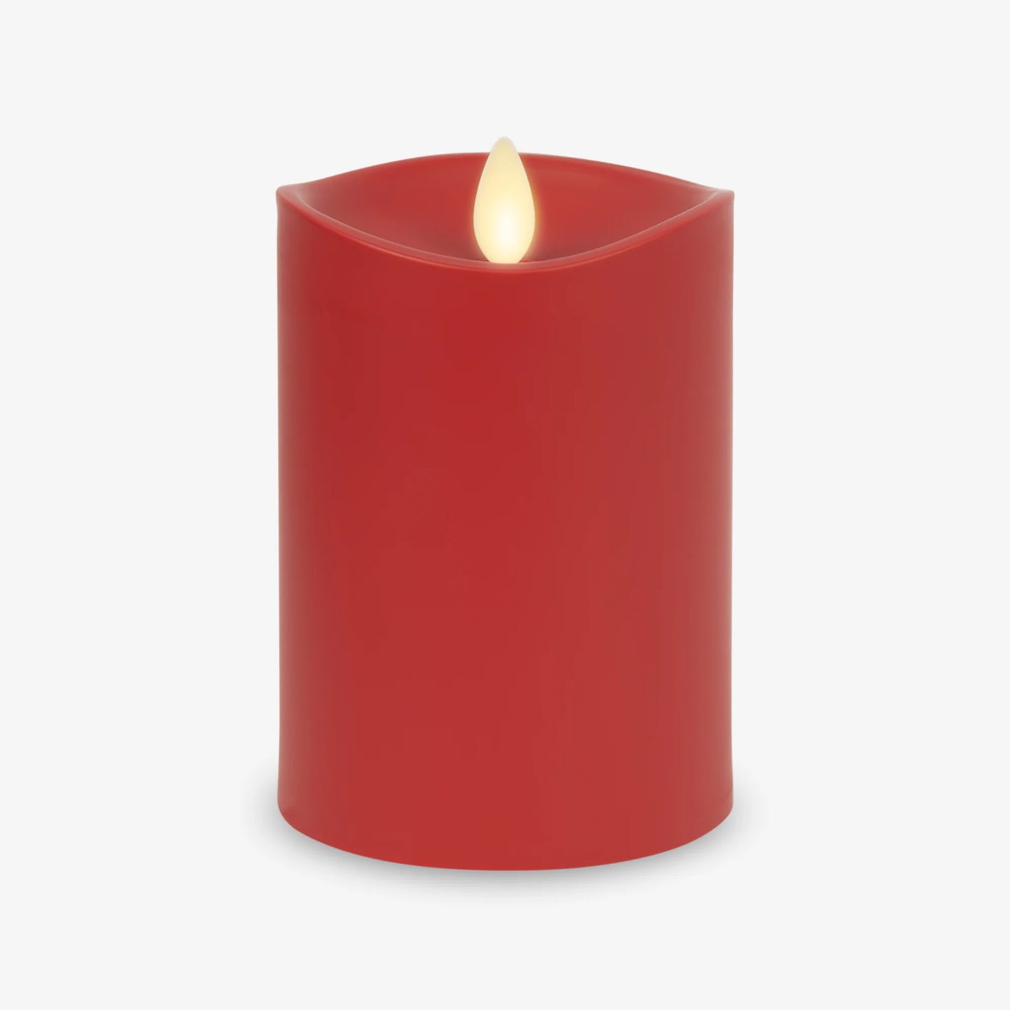 Cherry Red Outdoor Flameless Candle Pillar