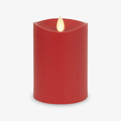 Cherry Red Outdoor Flameless Candle Pillar