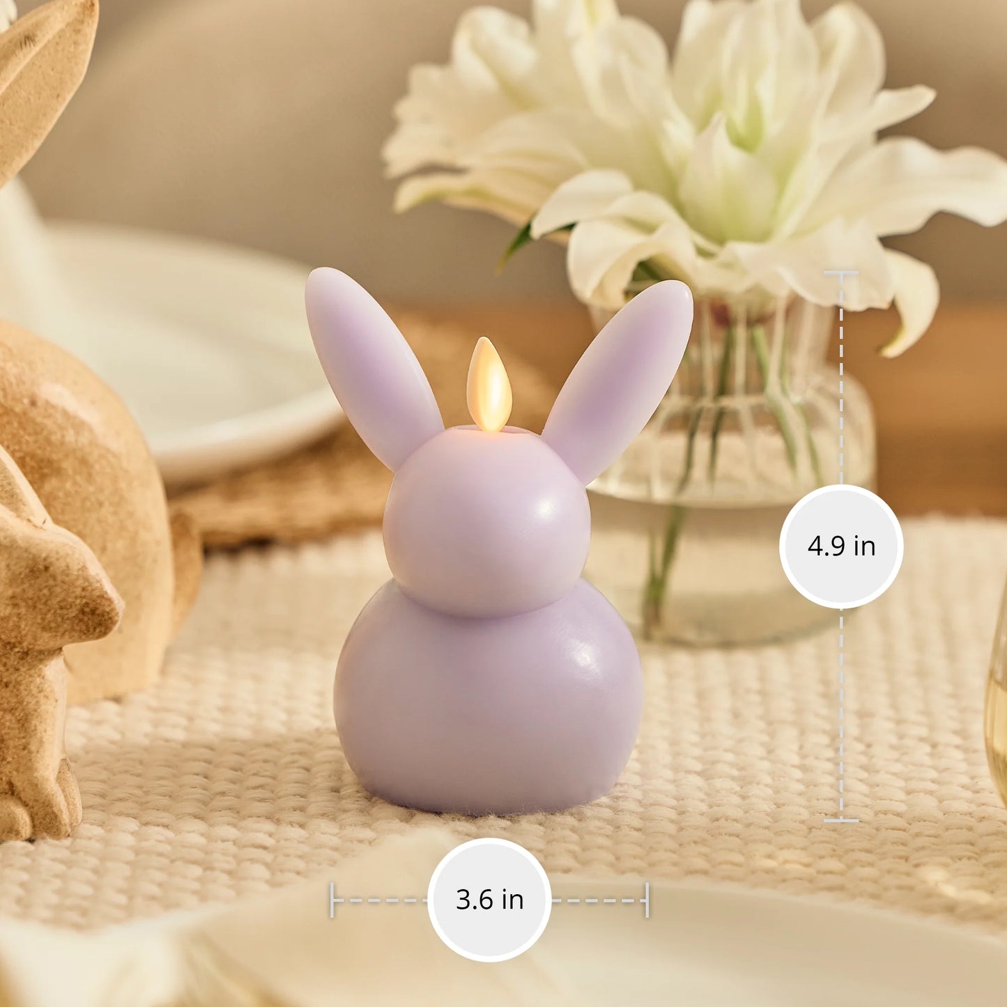 Gentle Lavender Flameless Candle Small Bunny