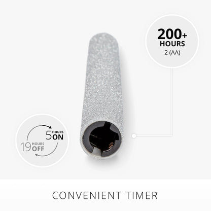 Brilliant Silver Glitter Flameless Candle Taper