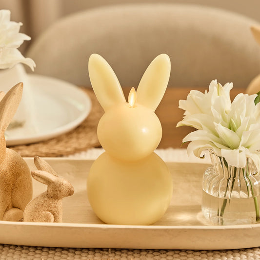Lemon Chiffon Flameless Candle Bunny