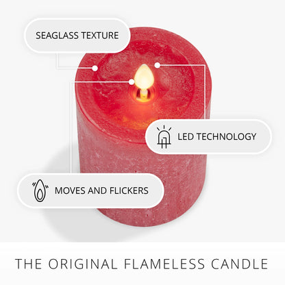 Set of 3 Red, White & Blue Flameless Candle Pillars