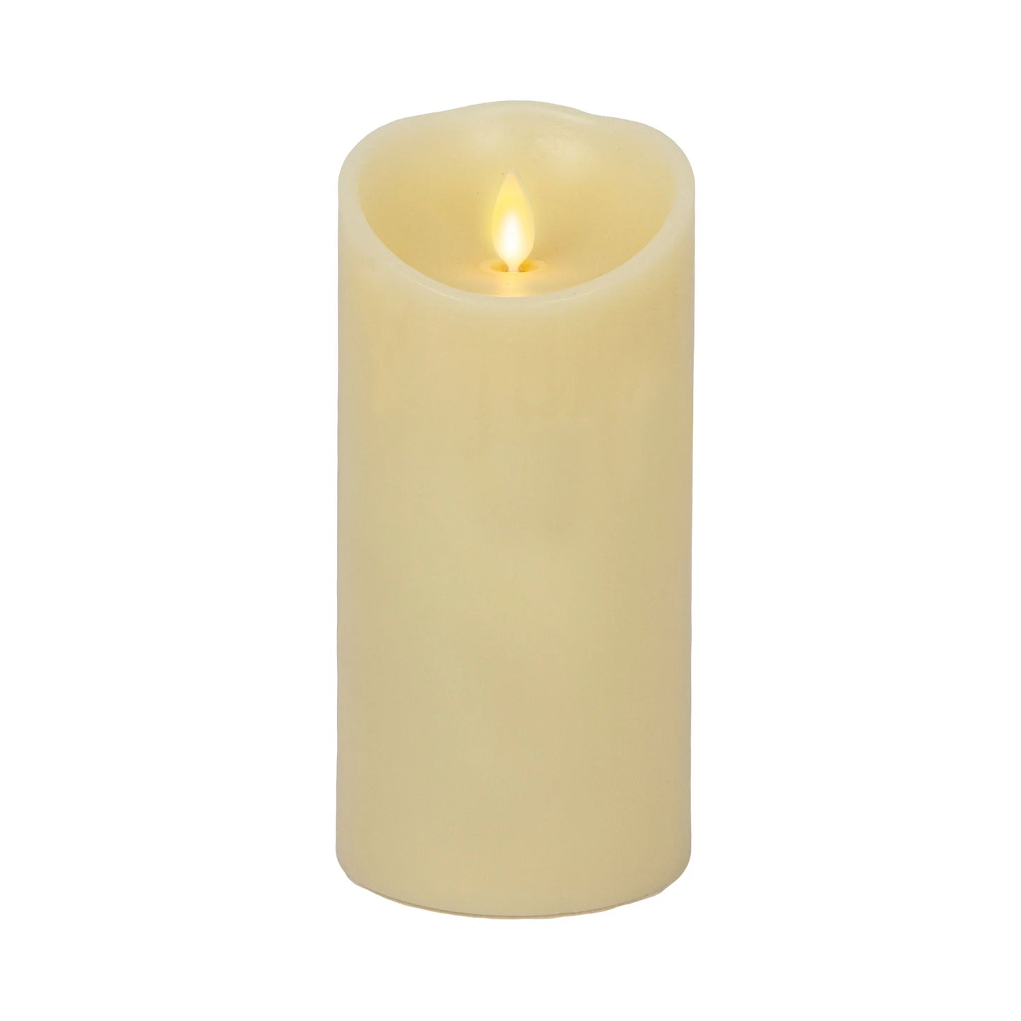 Ivory Flameless Candle Pillar - Scallop Top Vanilla Scented - 3.5” Width